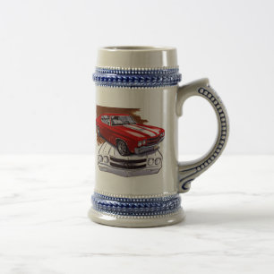Chevelle Rot-Weißes Auto 1970 Bierglas