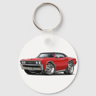 Chevelle rote schwarze Spitze 1967 Schlüsselanhänger