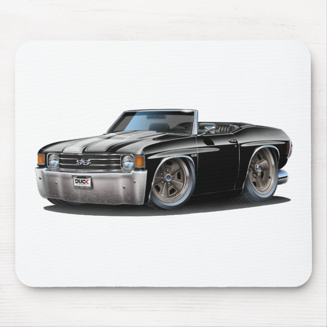 Chevelle Schwarz-weißes Kabriolett 1971-72 Mousepad (Vorne)