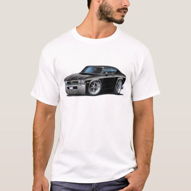 Chevelle schwarzes Auto 1968 T-Shirt (Vorderseite)