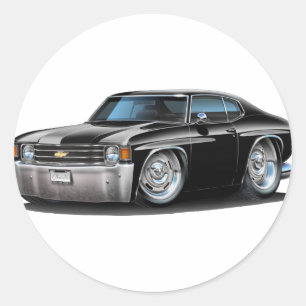Chevelle schwarzes Auto 1971-72 Runder Aufkleber