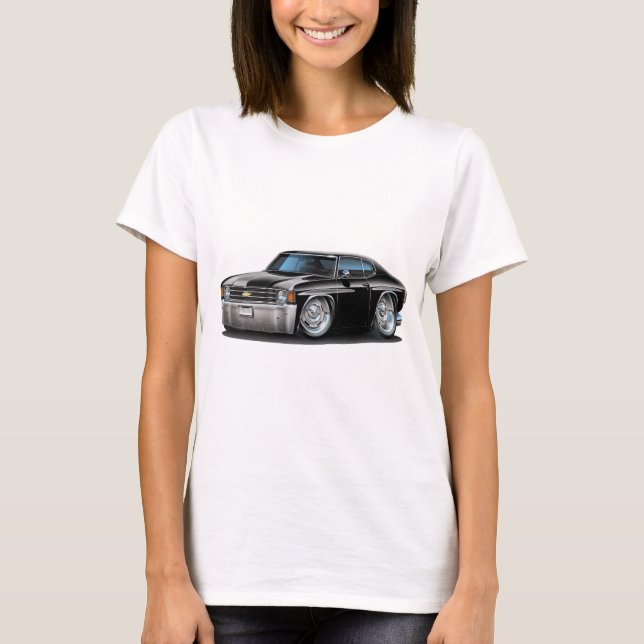 Chevelle schwarzes Auto 1971-72 T-Shirt (Vorderseite)