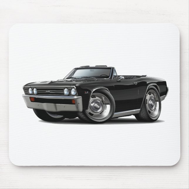 Chevelle schwarzes Kabriolett 1967 Mousepad (Vorne)