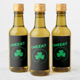 Chever, Clover, Kleeblatt, Irish Green, St Patrick Weinetikett