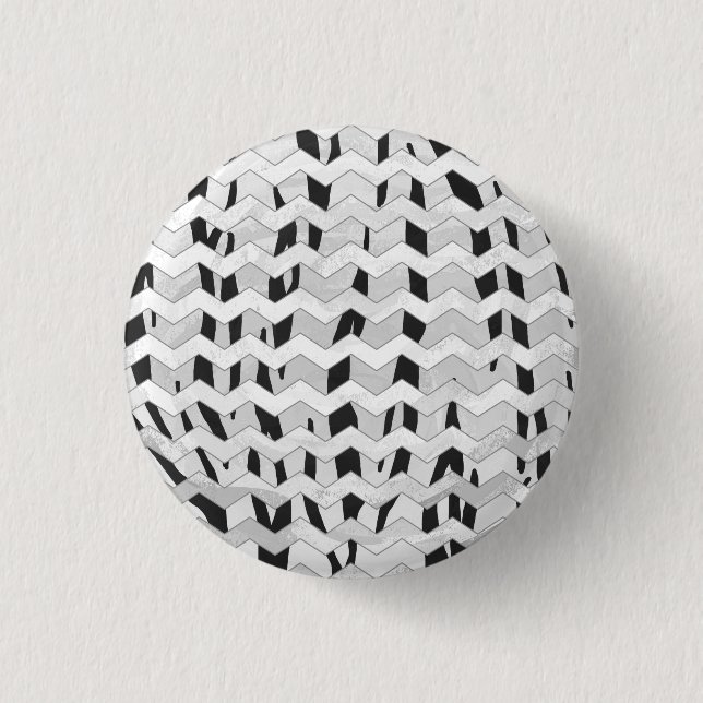 Cheveron Tiger Black and White Print Button (Vorderseite)