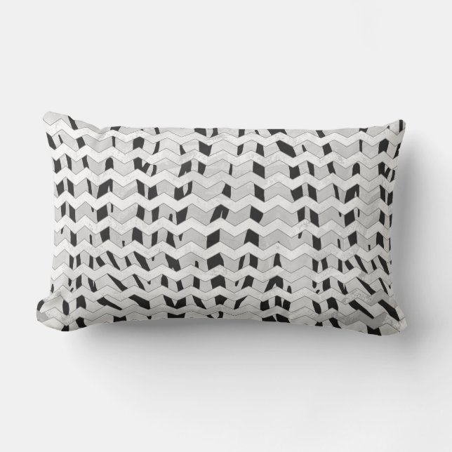 Cheveron Tiger Black and White Print Lendenkissen (Vorderseite)