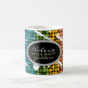 Cheveux d'arc-en-ciel et tasse faits sur commande