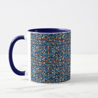 Cheveux Fleur sauvage Imprimer Indigo Blue Mug