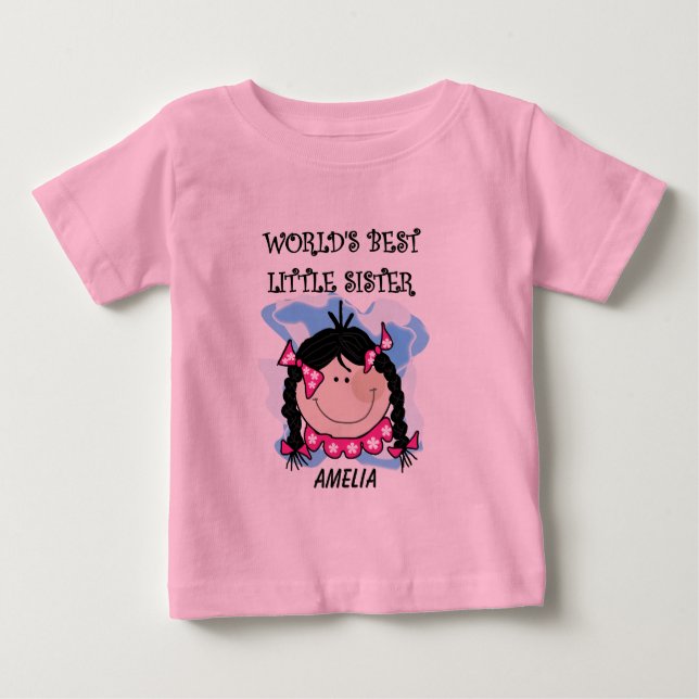 Cheveux noirs personnalisés Meilleur T-shirt Littl (Devant)