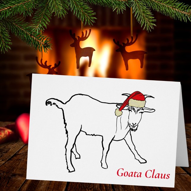 Chèvre amusante un claus (Funny christmas goat holiday greetings card)