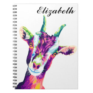 Chèvre d'art pop coloré Carnet personnalisé