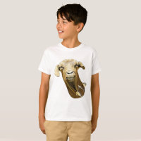 chèvre mignonne face ferme animal d'art T-shirt