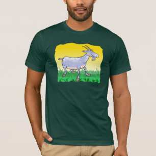 Chèvre sur le T-shirt d'herbe