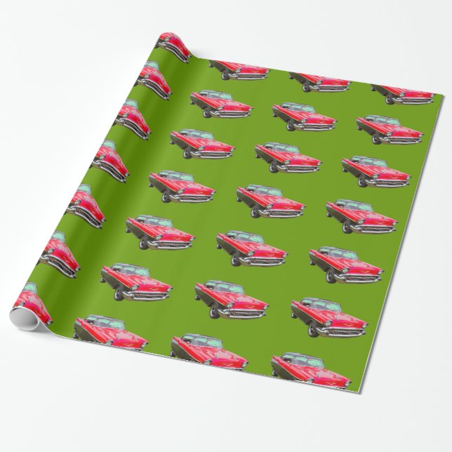 Chevrolet-Bel Air-Klassiker-Auto 1957 Geschenkpapier (Ungerollt)