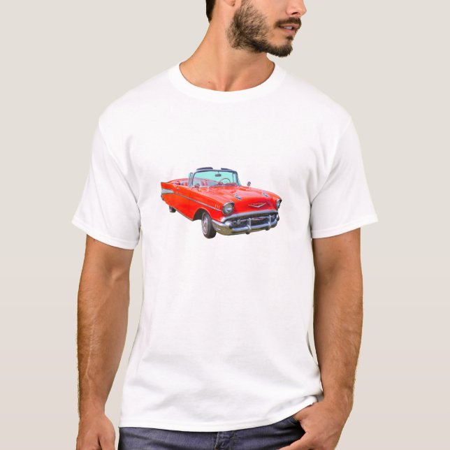 Chevrolet-Bel Air-konvertierbares antikes Auto T-Shirt (Vorderseite)