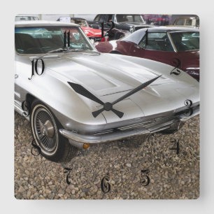 Chevrolet Corvette Quadratische Wanduhr
