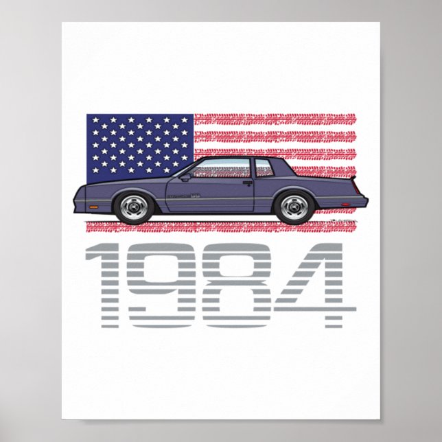 Chevrolet Monte Carlo Blue 1984  Poster (Vorne)