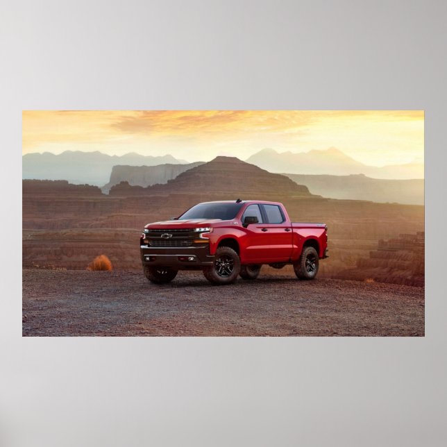 Chevrolet Silverado LT Z71 Trail Boss Crew Cab Poster (Vorne)