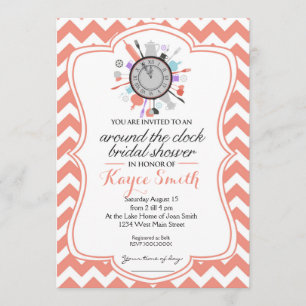 Chevron autour de l'horloge Invitation de la douch