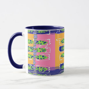 Chevron Blau Grün Tasse