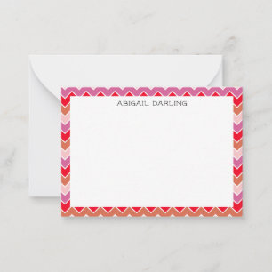 Chevron Farbige Zick-Zack-Textur-Notizkarte Mitteilungskarte