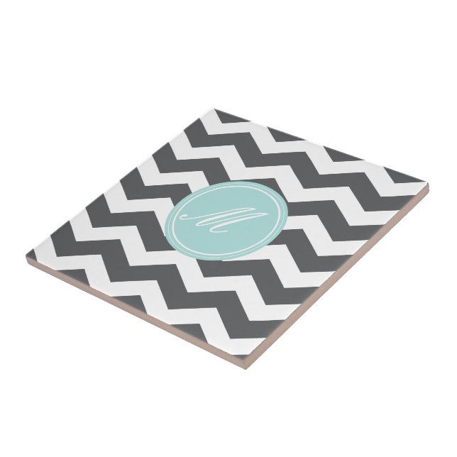 Chevron gris avec carreaux Monogram (Côté)