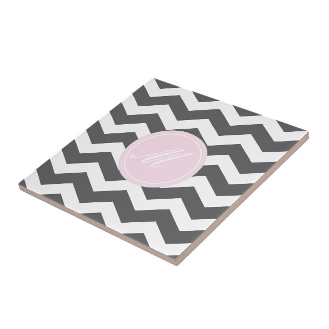Chevron gris avec carreaux Monogram (Côté)
