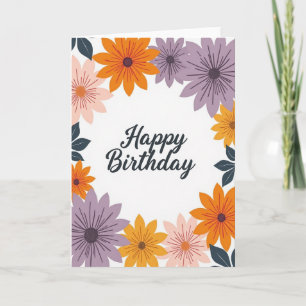 Chevron Happy Flower Karte