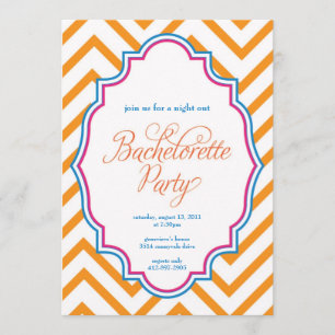 CHEVRON - invitation BACHELORETTE- de filles de la