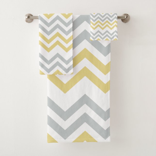 Chevron Jaune Et Gris À La Tendance (En situation)