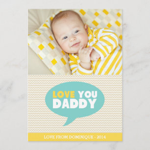Chevron Jaune Vous Aime Papa   carte Fête des père
