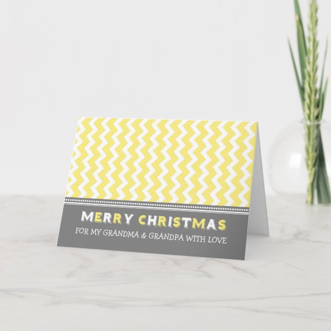 Chevron Joyeux grand-parents Joyeux Noël Carte (Devant)