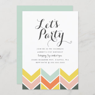 Chevron joyeux Invitation d'anniversaire