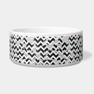 Chevron Kuh Schwarz und Weiß Napf