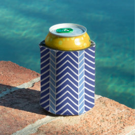 Chevron-Muster Blau Dosenkühler