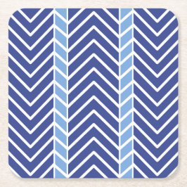 Chevron-Muster Blau Rechteckiger Pappuntersetzer
