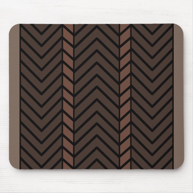 Chevron-Muster Braun Mousepad (Vorne)