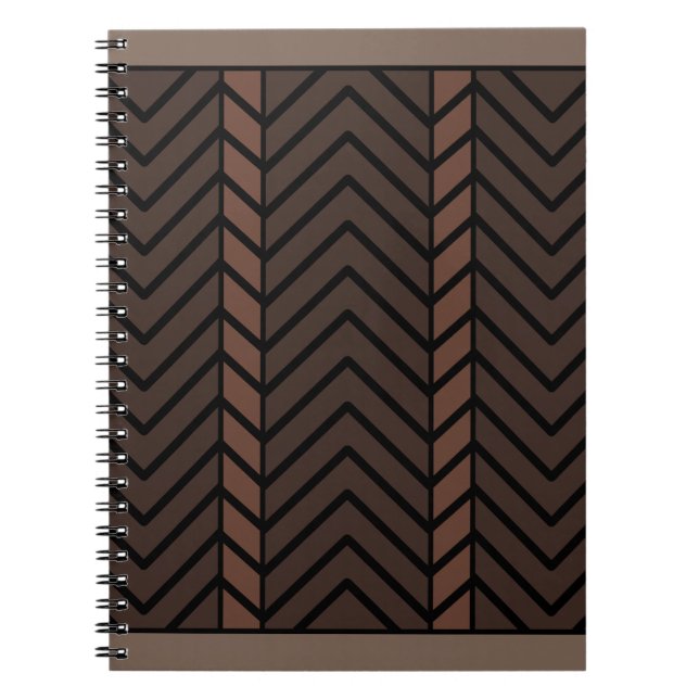 Chevron-Muster Braun Notizblock (Vorderseite)