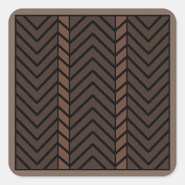 Chevron-Muster Braun Quadratischer Aufkleber