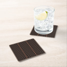 Chevron-Muster Braun Rechteckiger Pappuntersetzer