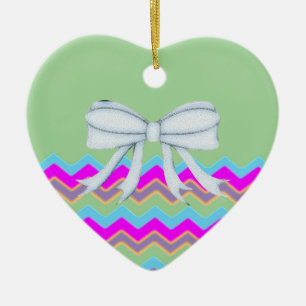 Chevron-Muster-Duschparty-Büro-Schicksal Keramik Ornament