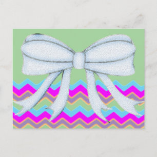 Chevron-Muster-Duschparty-Büro-Schicksal Postkarte