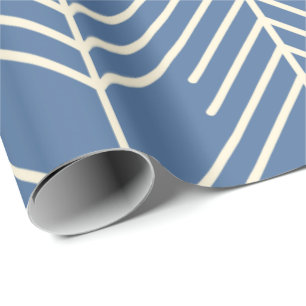 Chevron-Muster mit weißen Zickzacklinien auf Blau Geschenkpapier