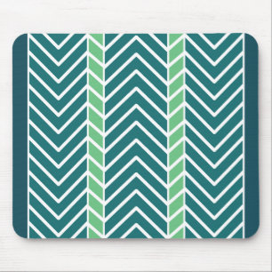 Chevron-Muster Teal Mousepad