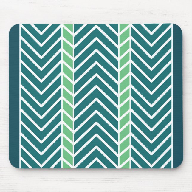 Chevron-Muster Teal Mousepad (Vorne)