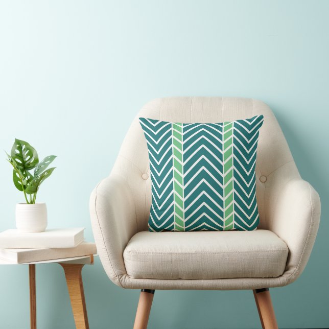 Chevron-Muster Türkis Kissen (Stuhl )