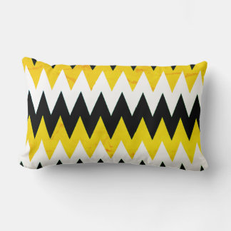 Chevron noir jaune et blanc Imprimer Coussin Lumba