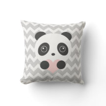 Chevron Panda Coeur Coussin