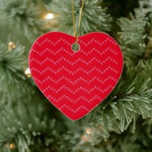 Chevron Pastel Coeurs pourpres Ornement rouge