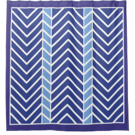 Chevron Pattern Blue Duschvorhang